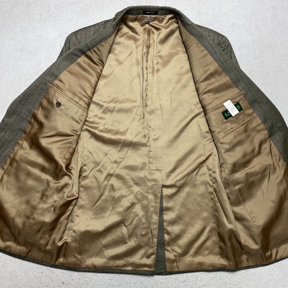 Lauren Ralph Lauren Blazer Mens 42L Olive Wool Herringbone Jacket - Picture 8 of 13